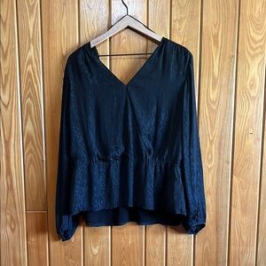 Elegant Black V-Neck Women's Top